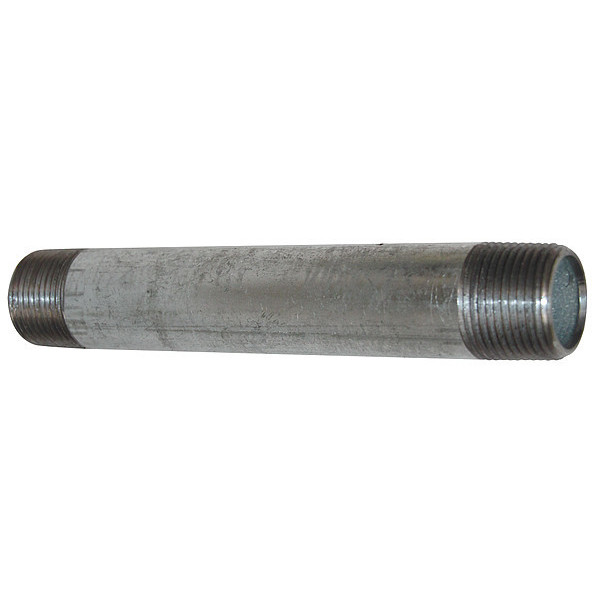 Zoro Select Mnpt X Tbe Galvanized Steel Pipe Nipple Sch