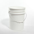 Pipeline Packaging Open Head Pail, HDPE, White, 5 gal., Height: 14-9/16" 01-05-048-00063