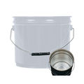 Pipeline Packaging Open Head Pail, Steel, Gray, 3.5 gal., Handle Material: 9 ga. Wire Handle with Plastic Grip 01-19-048-00176