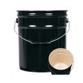 Pipeline Packaging Open Head Pail, Steel, Black, 5 gal., Lining: Buff Epoxy Phenolic 01-19-048-00178