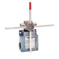 Telemecanique Sensors Limit Switch, Rod Lever, Rotary, 2x(2NC), 10A @ 240V AC XCKMR54D1H29