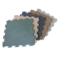 Rubber-Cal "Terra-Flex" Interlocking Flooring - 1/4 in x 24 in x 24 in - 1 Pack - 4 Sqr/Ft - Blue Rubber Tiles 03-188