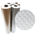 Rubber-Cal "Coin-Grip Metallic" PVC Flooring - 2.5 mm x 4 ft x 10 ft - Silver 03-W265