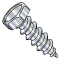 Zoro Select Sheet Metal Screw, #14-10 x 2-1/2 in, Zinc Plated Steel Hex Head Hex Drive, 800 PK 144007AH