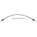 Harting Cordset, 0.5m, Green, 26 AWG 09484747766005