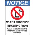 Zing Sign, Notice No Cell Phone, 10x7", ADH 10068S