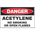 Zing Sign, Danger Acetylene, 10x14", ADH 20107S
