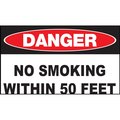 Zing Sign, Danger No Smoking, 50 ft, 10x14", PL, 20113 20113