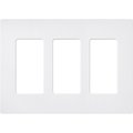 Lutron Designer Wall Plates, Number of Gangs: 3 Satin Finish, Snow SC-3-SW
