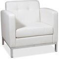 Ave 6 WhiteArm Chair, 28"L31"H, Built-in Arms, LeatherSeat, Collection: Wall StreetSeries WST51A-W32
