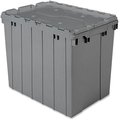Akro-Mils Storage Container, 17 Gal, Attached Lid 39170GREY