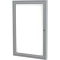 Ghent 1-Door Enclosed Whiteboard 24"x18", Aluminum Frame, Satin PA12418M-M1