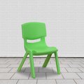 Flash Furniture Green Plastic Stackable School Chair with 10.5" Seat Height 10-YU-YCX-003-GREEN-GG