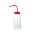 Heathrow Scientific Wash Bottle, Color Coded, Wide, Clr/Red, PK6 HS120246