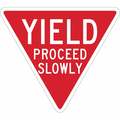 Brady Traffic Sign, 18 in Height, 18 in Width, Plastic, Triangle, English 124612