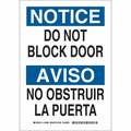 Brady Bilingual Safety Sign, 10" Height, 7" Width, Plastic, Rectangle, English, Spanish 124984