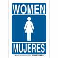 Brady Sign, Restroom, Bilingual, Alum, 10X7", Height: 10", 125511 125511