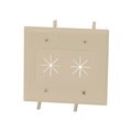 Monoprice Cable Plate with Flexible Opening, Number of Gangs: 2 ABS Plastic, Ivory 12582