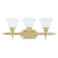 Livex Lighting French Regency 3 Light Polished Brass Bath Vanity 1283-02