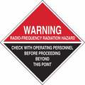 Brady Warning Sign, 18 in Height, 18 in Width, Plastic, Diamond, English 129343