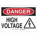 Brady Danger Sign, 10in. H x 14in. W, Aluminum, Height: 10 in 131698