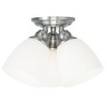 Livex Lighting Somerville 3 Light Brushed Nickel Ceiling Mount 13664-91