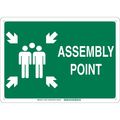 Brady Fire Safety Sign, Assembly Point, 10"H 139580