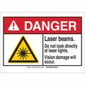 Brady Danger Sign, 7 in H, 10 in W, Polyester, Rectangle, 144542 144542
