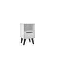 Manhattan Comfort Amsterdam Nightstand 1.0 with 1 Shelf in White 146AMC205