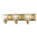 Livex Lighting Antique Brass Vanity Sconce, 3 Light 17073-01