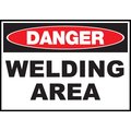 Zing Sign, Danger Welding Area, 10x14", Adhesive 2975S