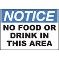 Zing Sign, Notice No Food or Drink, 7x10", ADH 1991S