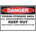 Zing Sign, Danger Poison Storage Area, 10x14, AL 20000A