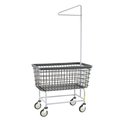 R&B Wire Products Wire Utility Cart with Single Pole Rack, 6 Bushel, Dura-Seven™ Anti-Rust Coating 201H91/D7
