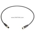 Harting Cordset, 0.5 m Cable, PUR, Black 21348081489005