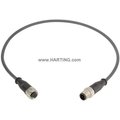 Harting Cordset, 0.5 m Cable, PUR, Black 21348485491005