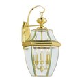 Livex Lighting Monterey 3 Light Polished Brass Outdoor Wall Lantern 2351-02