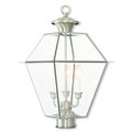 Livex Lighting Westover 3 Light Brushed Nickel Outdoor Post Top Lantern 2384-91