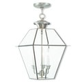 Livex Lighting Westover 3 Light Brushed Nickel Outdoor 2385-91