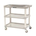 Lakeside Plastic 3-Shelf Cart; 300 lb Capacity, 16"x28-1/2" - Light Grey 2501