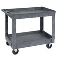 Lakeside Deep Well 2 Shelf Plastic Cart; 500 lb Capacity, 24"x36" - Charcoal 2523