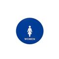 Trimco Blue ADA Circle Womens Bathroom Sign Blue 754.BLUE