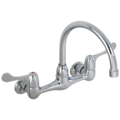Delta Dual Handle 6.87" to 9.25" Mount, Wall-Mount Kitchen Faucet, Chrome 28P4902LF