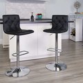 Flash Furniture Tufted Black Vinyl Barstool 2-CH-112080-BK-GG