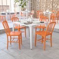 Flash Furniture Gael Commercial Grade 2 Pack Orange Metal Indoor-Outdoor Chair 2-CH-61200-18-OR-GG