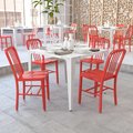 Flash Furniture Gael Commercial Grade 2 Pack Red Metal Indoor-Outdoor Chair 2-CH-61200-18-RED-GG