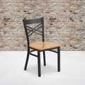 Flash Furniture Black X Chair-Nat Seat 2-XU-6FOBXBK-NATW-GG