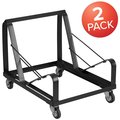 Flash Furniture HERCULES Series Black Steel Sled Base Stack Chair Dolly 2-XU-MC168-DOLLY-GG