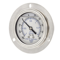 Pic Gauges Gauge, 2.5", 30/0/30psi, 1/4"CBM, SS, Frt Flg PRO-304L-254CC-01