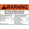 Panduit Sign, Warning Arc Flash, Orange/White, PK5, PVS0305W2101Y PVS0305W2101Y